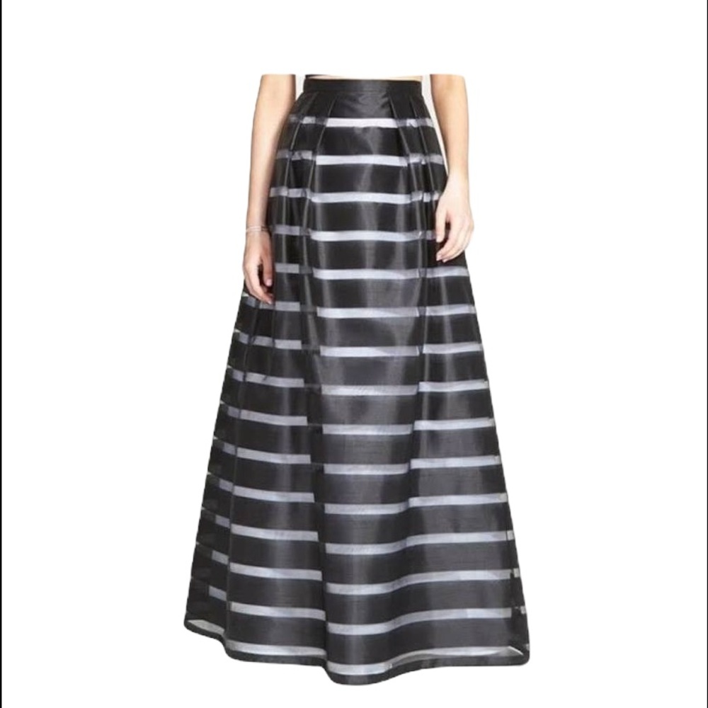 Sheer Xscape satin maxi skirt